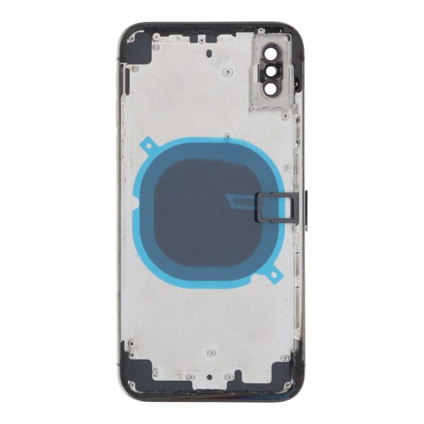 APPLE iPhone X - Back battery door cover middle frame housing with small parts Black HQ