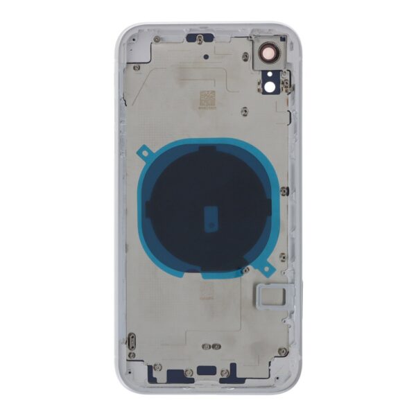 APPLE iPhone XR - Back battery door cover middle frame housing with small parts White HQ