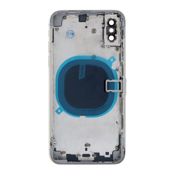 APPLE iPhone XS - Back battery door cover middle frame housing with small parts White HQ