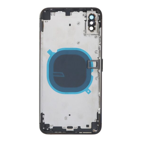 APPLE iPhone XS Max - Back battery door cover middle frame housing with small parts Black HQ