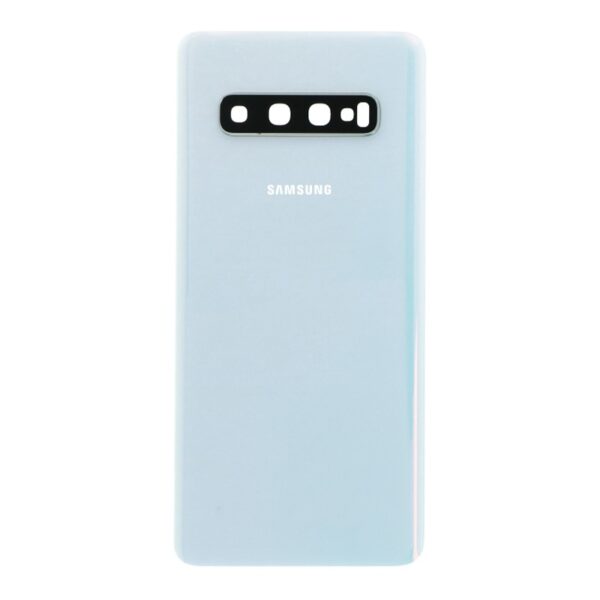 SAMSUNG G973 Galaxy S10 - Battery cover + Adhesive + Camera Lens White OEM