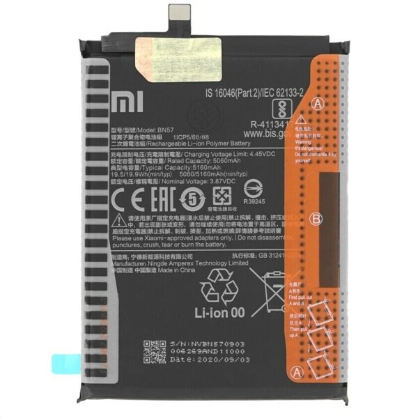 XIAOMI Poco X3 - ORIGINAL BATTERY BN57 5160mAh SERVICE PACK