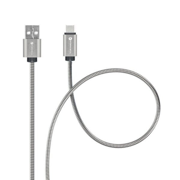 FORCELL cable USB to Typ C 2.0 2,4A Metal C234 1m silver