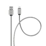 FORCELL cable USB to iPhone Lightning 8-pin 2,4A 12W Metal C236 1m silver