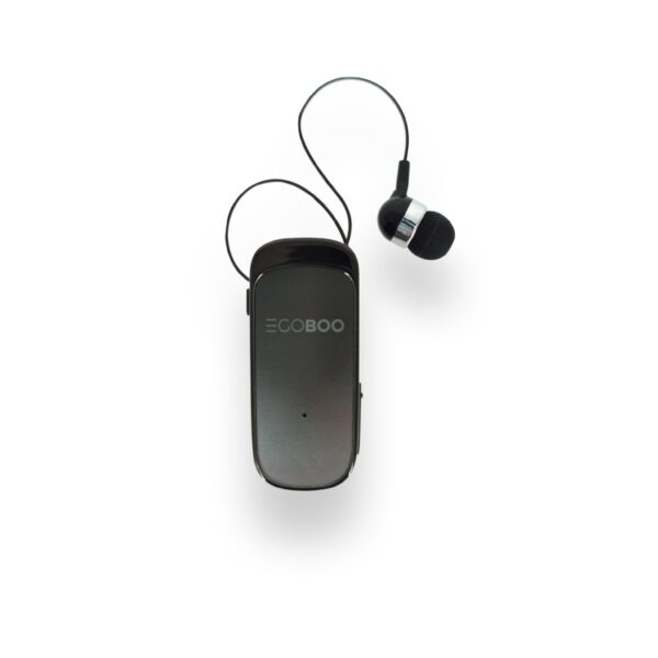 Egoboo Clip+Go In-ear Bluetooth Handsfree Ακουστικό Retractable Black