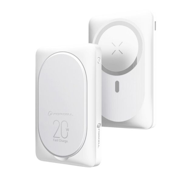 FORCELL F-ENERGY F10K2 MagStand powerbank compatible with MagSafe PD QC3.0 5A 20W 10 000 mAh white