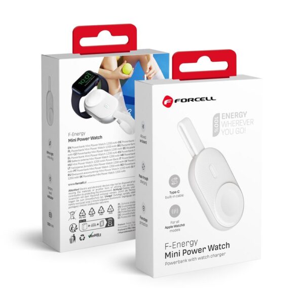 FORCELL F-ENERGY Mini Power Watch powerbank 1A 2,5W 1200mAh white