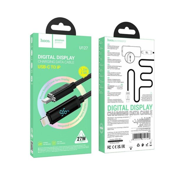 HOCO - U127 DATA CABLE Type C to Lightning PD 2,4A 27W 1,2M Black