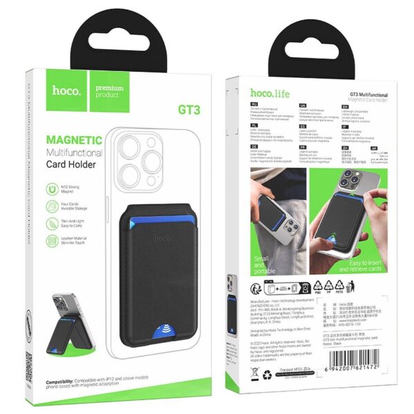 HOCO - GT3 magnetic wallet compatible with MagSafe black