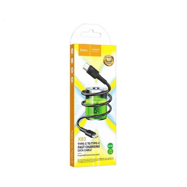 HOCO - X83 DATA CABLE Type C to Type C PD 3A 60W 1m Black