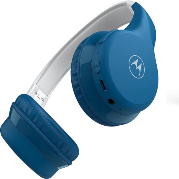 Motorola Moto JR300 BL Μπλε ασύρματα on ear Bluetooth παιδικά ακουστικά με splitter