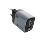 FORCELL GaN III VT-37 travel charger with display LCD 2 x Type C + USB A PD QC4.0 SAM SFC2.0 3,45A 70W gray