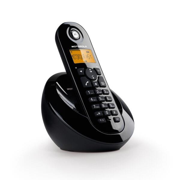 Ασύρματο τηλέφωνο dect Motorola C601 μαύρο με ανοιχτή ακρόαση και φωτιζόμενη οθόνη
