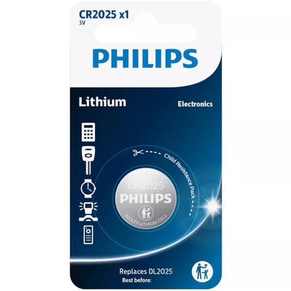 PHILIPS CR2016 3V 75mAh ΜΠΑΤΑΡΙΑ ΛΙΘΙΟΥ  Καρτέλα 1 τεμ