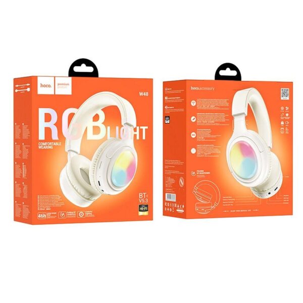 HOCO wireless headphones bluetooth W48 milky white