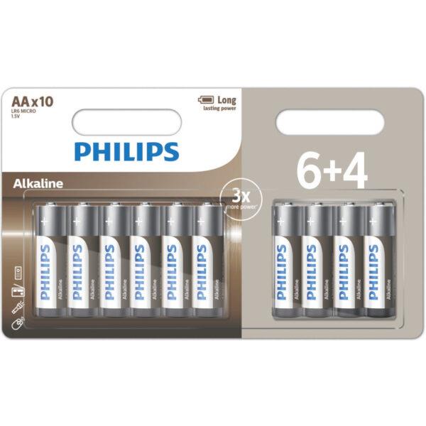 PHILIPS LR6 AA, ALKALINE BATTERY  Blister 10 τεμ