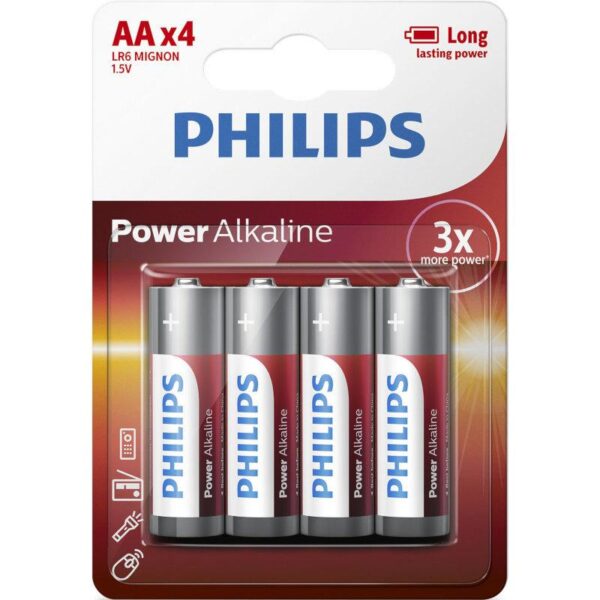 PHILIPS LR6 AA, POWER ALKALINE BATTERY  Blister 4 τεμ